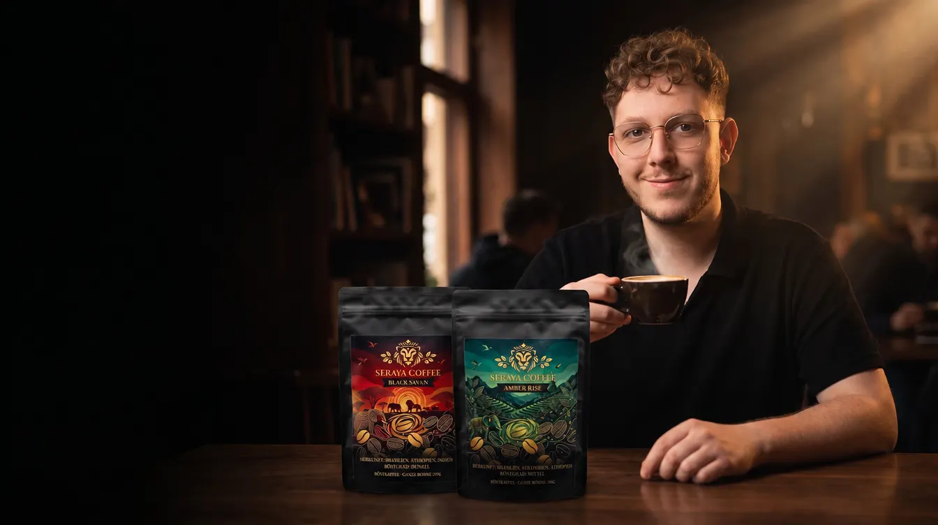 Michael Obert, Gründer von Seraya Coffee, mit Black Savan und Amber Rise